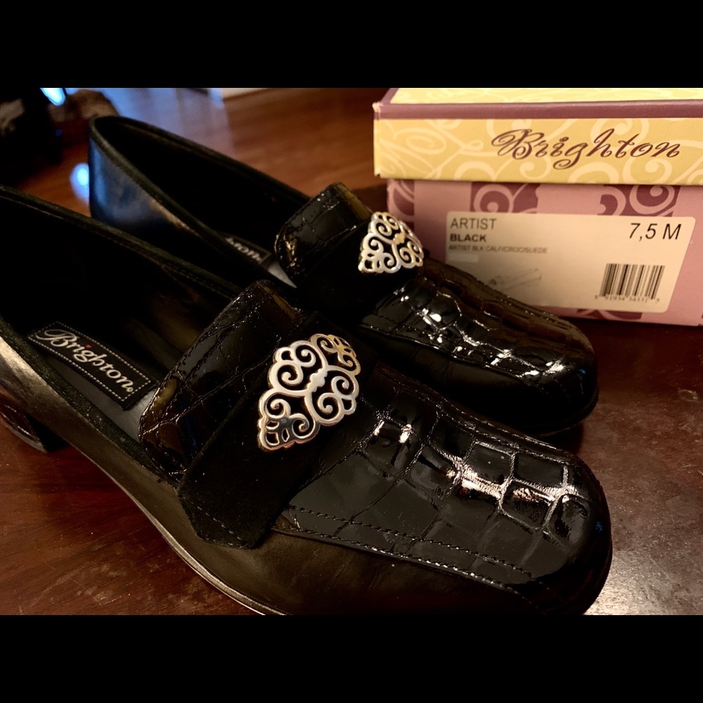 Gorgeous Brighton Loafers Black/Chocolate
